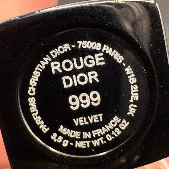 NWT Dior Rouge Lipstick 999 Shade Velvet- NO BOX - Picture 3 of 7